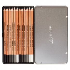 Set of 12 LYRA Rembrandt Polycolor Profi Plus Grey White Black DESIGNER Pencils