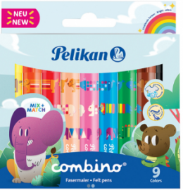 Pelikan Combino Super 411 Πλενόμενοι Μαρκαδόροι Ζωγραφικής Χονδροί σε 9 Χρώματα 814553
