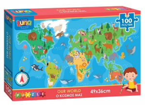 PUZZLE 100ΤΕΜ 49Χ36ΕΚ ΠΑΓΚΟΣΜΙΟΣ ΧΑΡΤΗΣ 000622309