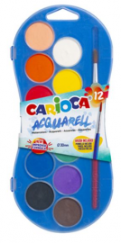 Νερομπογιές Acquarell με Πινέλο 12 Χρώματα 42404 Carioca