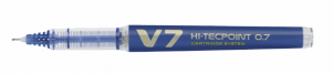 PILOT ΣΤΥΛΟ ΥΓΡΗΣ ΜΕΛΑΝΗΣ ΜΕ ΑΜΠΟΥΛΑ V7 HI-TECPOINT CARTRIDGE 0.7mm ΜΠΛΕ