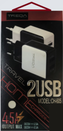 Φορτιστής ταχείας φόρτισης με δύο υποδοχές usb 1.5A και 2.1Α [30601310]