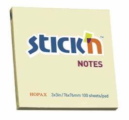 STICK'N ΧΑΡΤΙΑ ΣΗΜΕΙΩΣΕΩΝ ΑΥΤΟΚΟΛΛΗΤΑ 76x76mm 100 ΦΥΛΛΑ ΚΙΤΡΙΝΟ