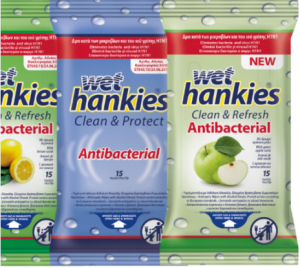 Αντισηπτικά Μαντηλάκια ΜΕΓΑ Wet Hankies Clean & Refresh Antibacterial 15τμχ