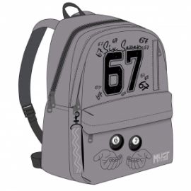 BACKPACK MUST TEAM MONOCHROME CLASSIC 32X19X42CM DOUBLE POCKET 67 GRAY 587874