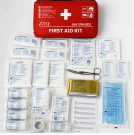 First Aid Kit Φαρμακείο Αυτοκινήτου Νέου Νόμου με Πιστοποίηση DIN 13164 Κόκκινο 1Tμ
