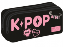 Σχολική κασετίνα βαρελάκι Must Team K-pop Μαύρη 587780