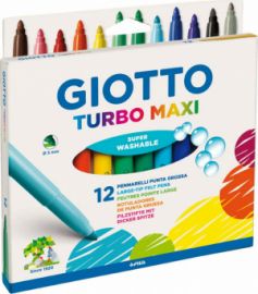 Μαρκαδόροι Ζωγραφικής Giotto Turbo Maxi 12τμχ Χονδροί 076200 - 454000