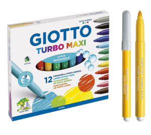 Μαρκαδόροι Ζωγραφικής Giotto Turbo Maxi 12τμχ Χονδροί 076200 - 454000