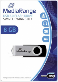 MediaRange USB 2.0 Flash Drive 8GB (Black/Silver)