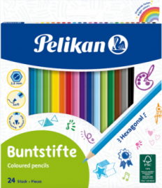 Pelikan Ξυλομπογιές Coloured Εξαγωνικές Συσκευασία 24 Τεμαχίων 724013