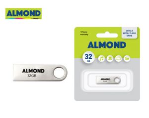 ALMOND FLASH DRIVE USB 32GB ΜΕΤΑΛΛΙΚΟ MINI