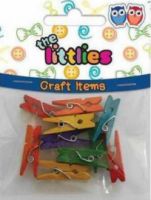 Ξύλινα Μανταλάκια Χρωματιστά 25mm 10 Τεμάχια The Littles (000646076)