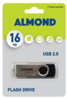 ALMOND FLASH DRIVE USB 2.0 16GB TWISTER ΜΑΥΡΟ 43.USB16M