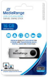 MediaRange USB 2.0 Flash Drive 16GB (Black/Silver)