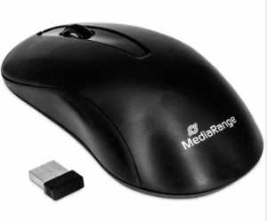 MediaRange Optical Mouse 3-Button (Black, Wireless) (MROS209) 