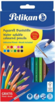 Pelikan Ξυλομπογιές Buntstifte Υδατοδιάλυτες Συσκευασία 12 Τεμαχίων& Πινέλο 700672