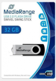 MediaRange USB 2.0 Flash Drive 32GB (Black/Silver)