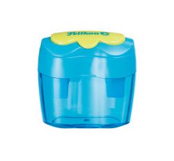 Pelikan Ξύστρα Πλαστική Διπλή Βαρελάκι Flower Γαλάζια 700696