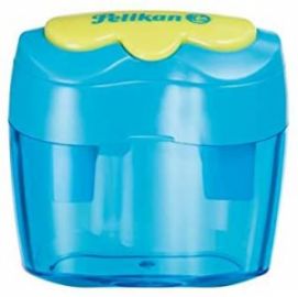 Pelikan Ξύστρα Πλαστική Διπλή Βαρελάκι Flower Γαλάζια 700696