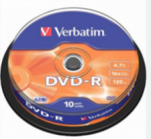 DVD-R 4.7gb 16 x 10 Τεμ. Cakebox Verbatim (43523)