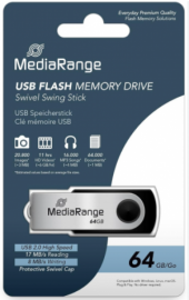 MediaRange USB 2.0 Flash Drive 64GB (Black/Silver)