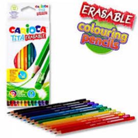 Carioca Tita Erasable Σετ Ξυλομπογιές με Γόμα 12τμχ  42897