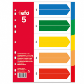Διαχωριστικά Πλαστικά +Efo Α4 5 Θέσεων χρωματιστά