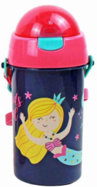 Must Πλαστικό Παγούρι με Καλαμάκι 584540 Little Fairy Πολύχρωμο 500ml