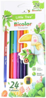 Ξύλο Χρωματα Little Tree Bicolor Triangular Color Pencils 12 pcs 24 Colors